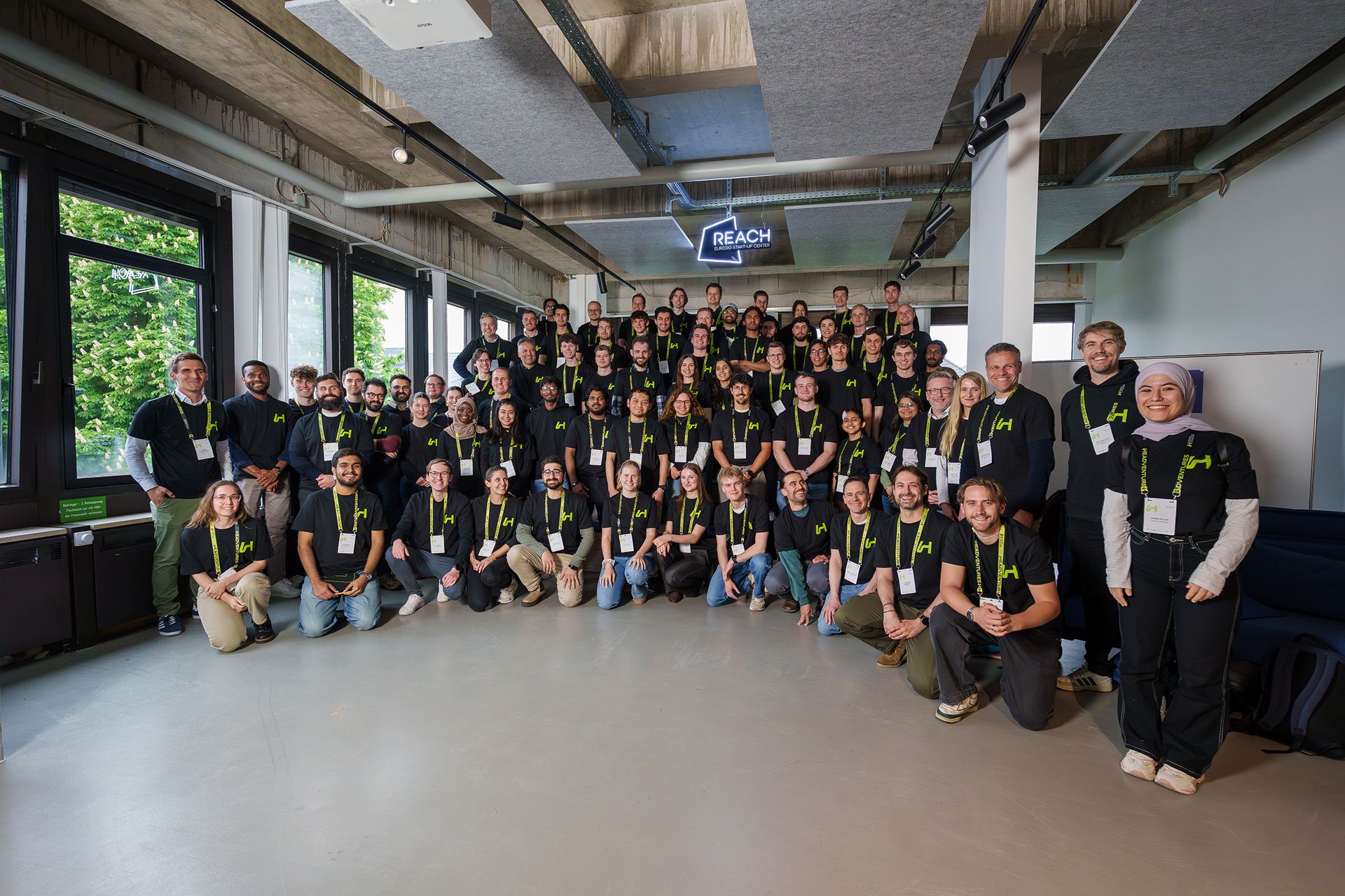 Group photo of founders and participants at the Headventures startup event